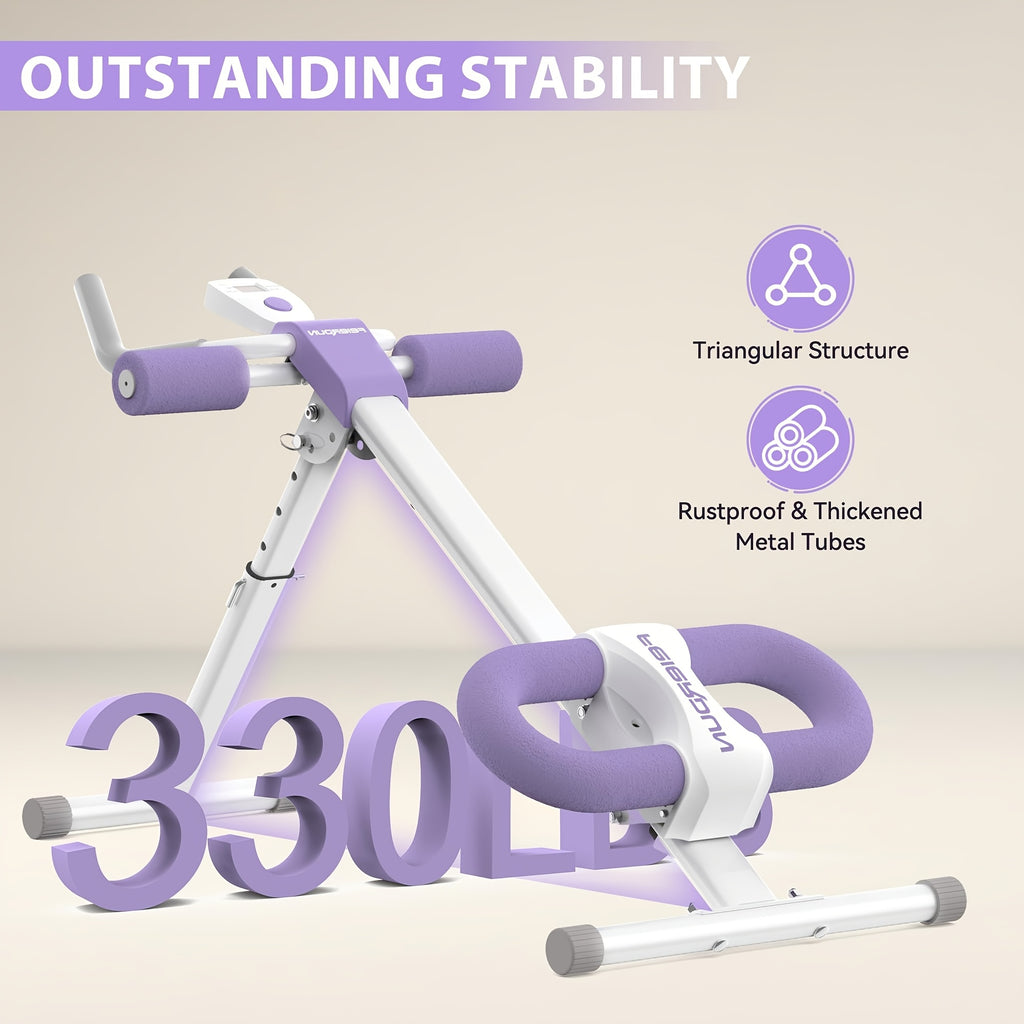 Foldable Adjustable Ab Trainer Machine with LCD Monitor