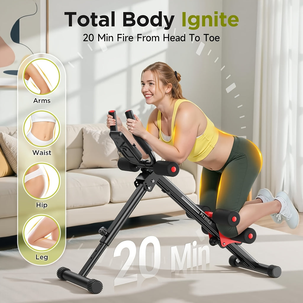 Foldable Adjustable Ab Trainer Machine with LCD Monitor