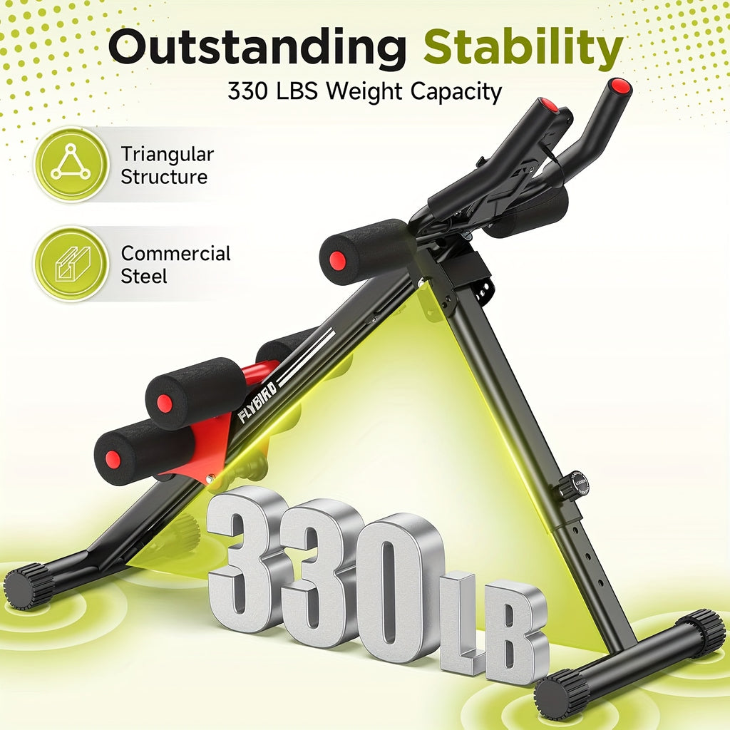 Foldable Adjustable Ab Trainer Machine with LCD Monitor