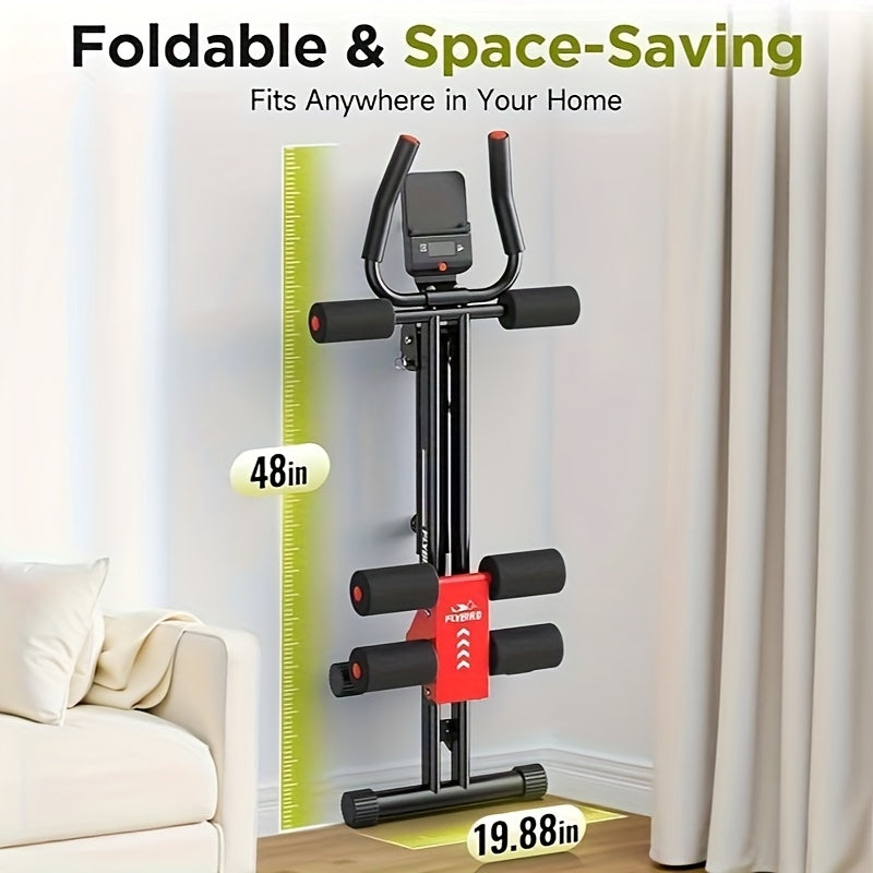 Foldable Adjustable Ab Trainer Machine with LCD Monitor