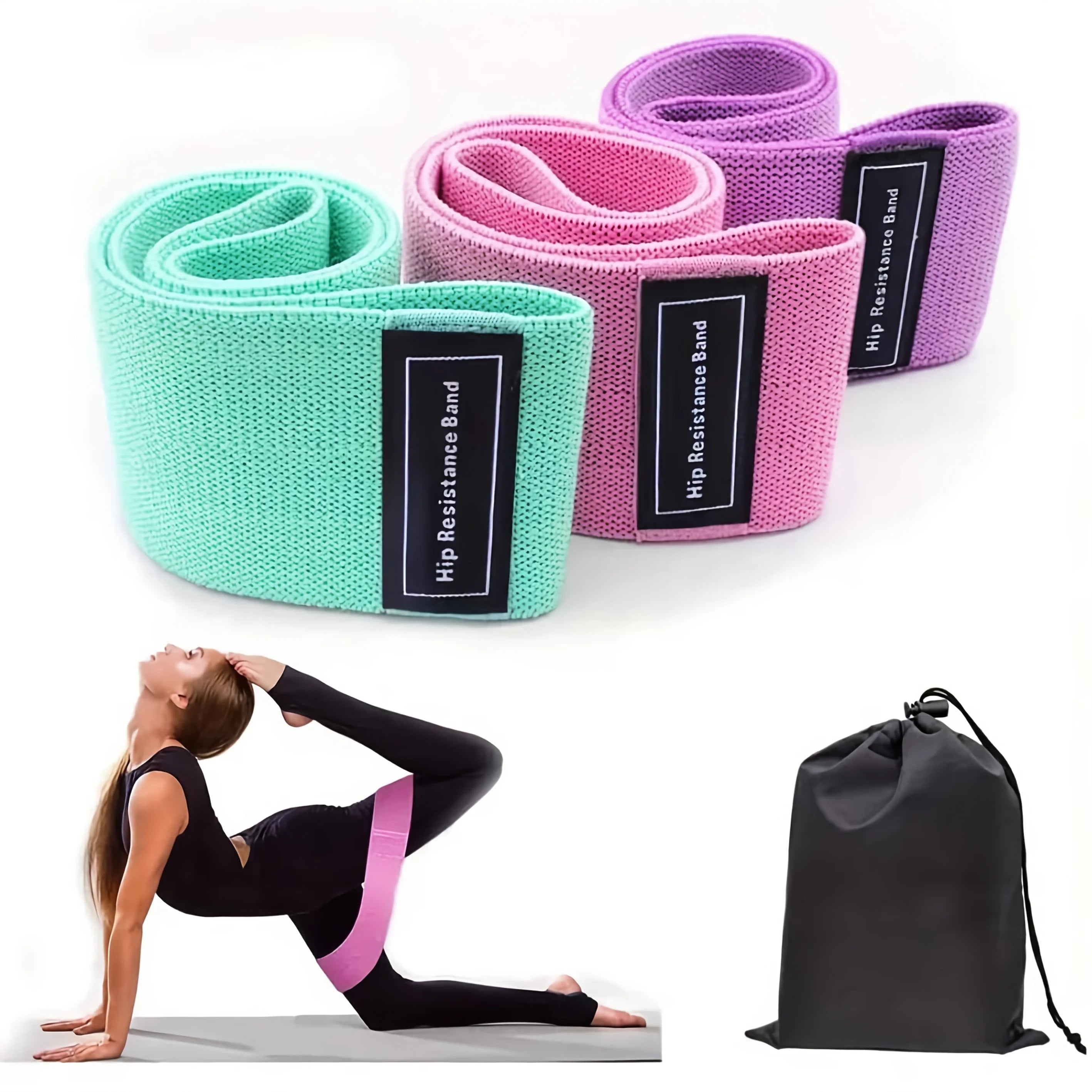 Fabric Resistance Bands – Glute, Thigh & Squat Workout Loops for Fitness & Yoga